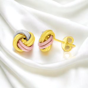 Textured Love Knot Style Earrings