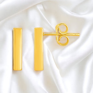 Gold Bar Post Earrings - 14k Fine Jewelry - Roteiro Jewelry