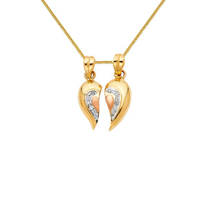 2 Hearts Make One Necklace - 14k Gold Pendant - Roteiro Jewelry