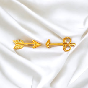 Single Post Earring with Textured Arrow