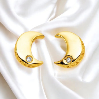 Moon Earrings with Diamonds roteirojewelry