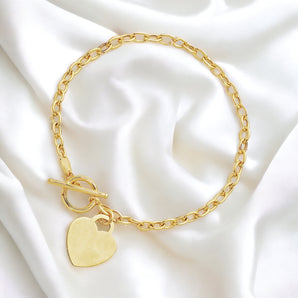 Toggle Bracelet with Heart Charm