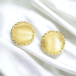 Dome Satin Finish Earrings with Diamond Cut Edge