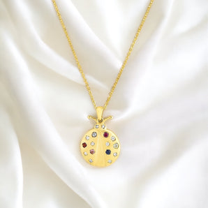 Ladybug Gemstone Inlay Necklace