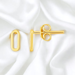 Paperclip Link Stud Earrings