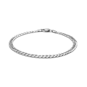 14k White Gold Solid Curb Bracelet (3.60 mm) RCJ