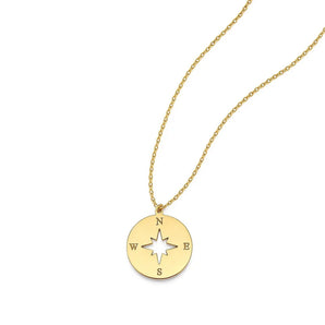 14K Yellow Gold Necklace with Compass RCJ