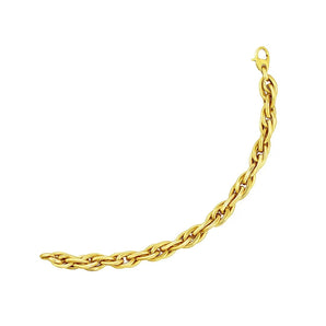 Double Oval Link Chain Bracelet in 14k Yellow Gold (10.00 mm) RCJ