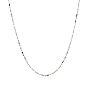 14k White Gold Diamond-Cut Alternating Bead Chain (1.10 mm) RCJ
