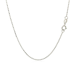 14k White Gold Diamond-Cut Bead Chain (0.90 mm) RCJ