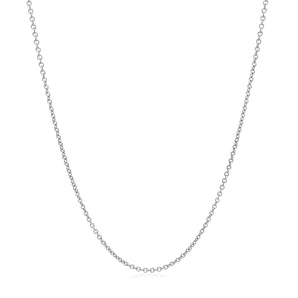 14k White Gold Oval Cable Link Chain (1.20 mm) RCJ