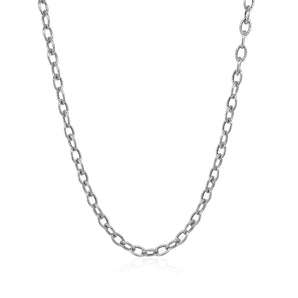 14k White Gold Pendant Chain with Textured Links (2.90 mm) RCJ