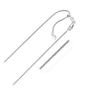 14k White Gold Adjustable Wheat Chain (1.00 mm) RCJ