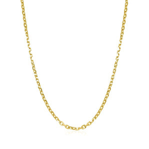 14k Yellow Gold Diamond Cut Cable Link Chain (1.90 mm) RCJ