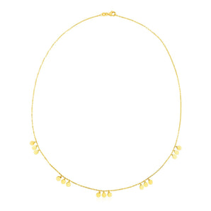 14k Yellow Gold Necklace with Circle Dangle Stations RCJ