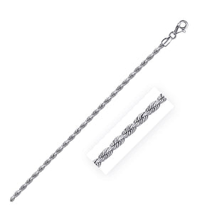 14k White Gold Solid Diamond Cut Rope Chain (2.50 mm) RCJ