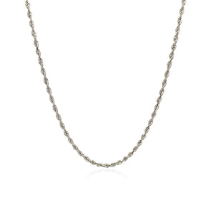 10k White Gold Solid Diamond Cut Rope Chain (1.60 mm) RCJ