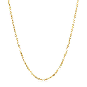 14k Yellow Gold Round Cable Link Chain (1.5 mm) RCJ