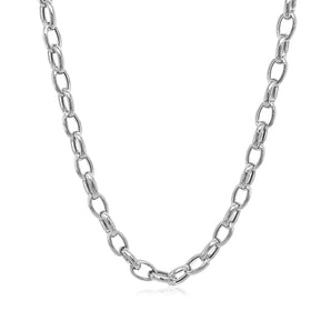 14k White Gold Oval Rolo Chain (4.6 mm) RCJ