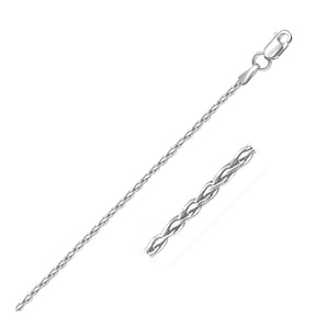 14k White Gold Round Wheat Chain (1.5 mm) RCJ