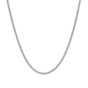 14k White Gold Round Wheat Chain (1.5 mm) RCJ