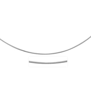 14k White Gold Thin Motif Round Omega Necklace RCJ