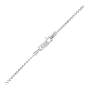 14k White Gold Diamond-Cut Bead Chain (1.10 mm) RCJ