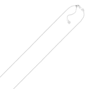 14k White Gold Adjustable Cable Chain (1.10 mm) RCJ