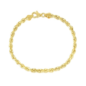 14k Yellow Gold Solid Diamond Cut Rope Bracelet (5.00 mm) RCJ