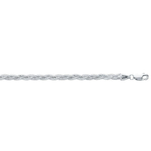 14k White Gold Braided Bracelet  (3.50 mm) RCJ