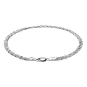 14k White Gold Braided Bracelet  (3.50 mm) RCJ