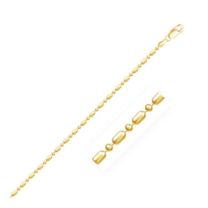 14k Yellow Gold Diamond-Cut Alternating Bead Chain (1.30 mm) RCJ