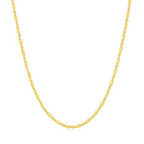 14k Yellow Gold Diamond-Cut Alternating Bead Chain (1.30 mm) RCJ
