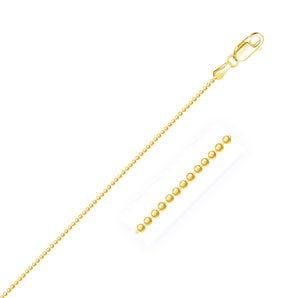 14k Yellow Gold Diamond-Cut Bead Chain (1.10 mm) RCJ