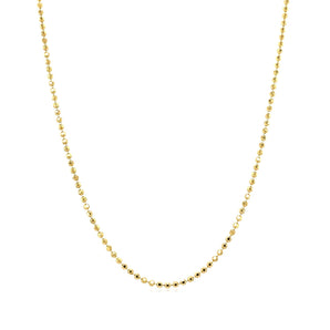 14k Yellow Gold Diamond-Cut Bead Chain (1.10 mm) RCJ