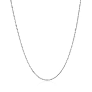 14k White Gold Round Wheat Chain (1.00 mm) RCJ