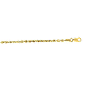 14k Yellow Gold Solid Rope Bracelet (2.50 mm) RCJ