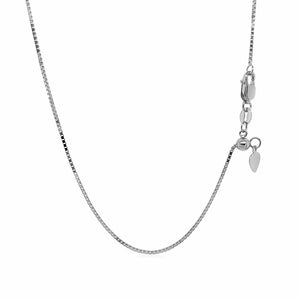 14k White Gold Adjustable Box Chain (0.85 mm) RCJ