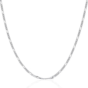14k White Gold Solid Figaro Chain (1.90 mm) RCJ