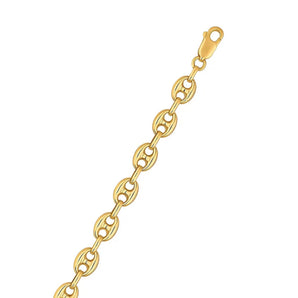 14k Yellow Gold Puffed Mariner Link Bracelet (6.80 mm) RCJ