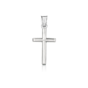 14k White Gold High Polish Cross Pendant RCJ