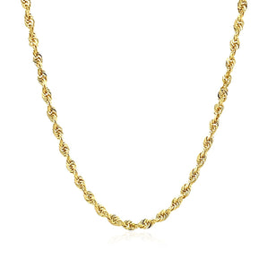 14k Yellow Gold Solid Diamond Cut Rope Chain (2.75 mm) RCJ