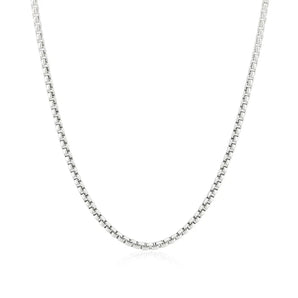 14k White Gold Round Box Chain (1.8 mm) RCJ