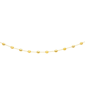 14k Yellow Gold Necklace with Polished and Textured Pebble Stations RCJ