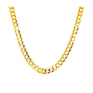 14k Yellow Gold Solid Curb Chain (3.60 mm) RCJ