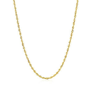 14k Yellow Gold Solid Diamond Cut Rope Chain (1.80 mm) RCJ
