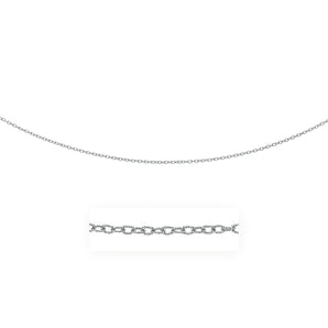14k White Gold Pendant Chain with Textured Links (2.30 mm) RCJ