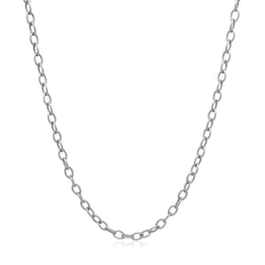 14k White Gold Pendant Chain with Textured Links (2.30 mm) RCJ