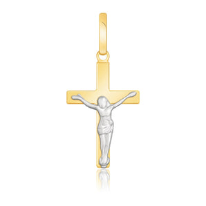 14k Two Tone Gold Crucifix Motif Pendant RCJ