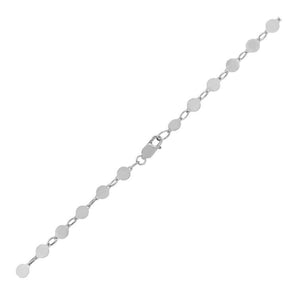 14k White Gold Bracelet with Polished Circles (4.00 mm) RCJ